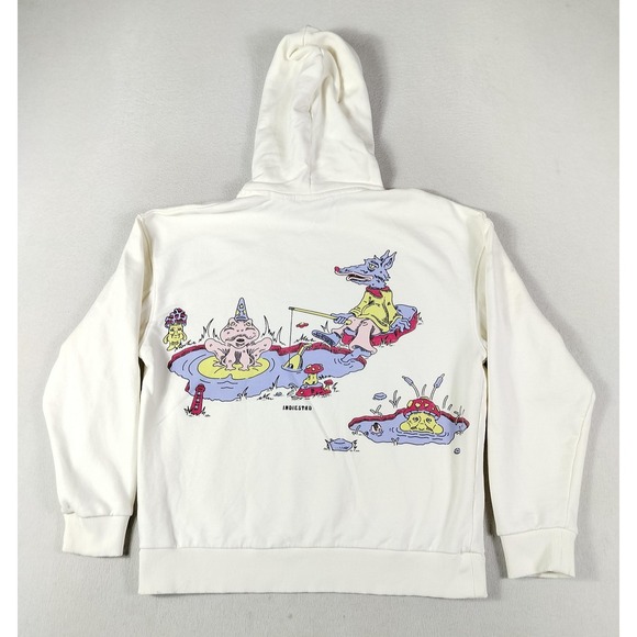 Scotch & Soda Other - Scotch & Soda Hoodie‎ Mens Medium White Graphic Pullover Fleece Cartoon Thrashed